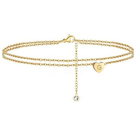 Heart Brass with Crystal Rhinestone Anklets FS-WGC43DA-24-1