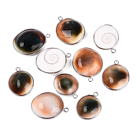 Natural Sea Shell Pendants SHEL-Q029-26P-1