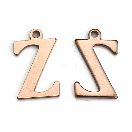Ion Plating(IP) 304 Stainless Steel Alphabet Charms STAS-H122-Z-RG-1