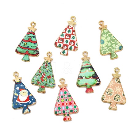 Christmas Theme Rack Plating Alloy Pendants FIND-M020-02G-1