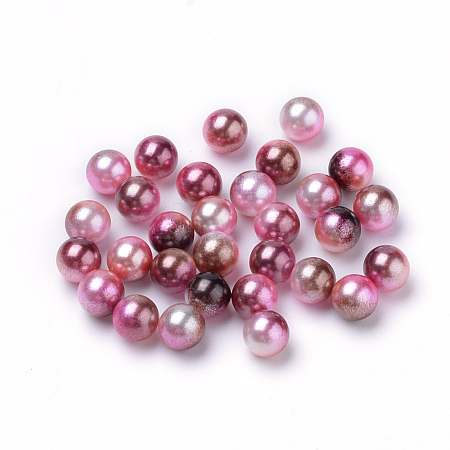 Rainbow Acrylic Imitation Pearl Beads OACR-R065-6mm-10-1