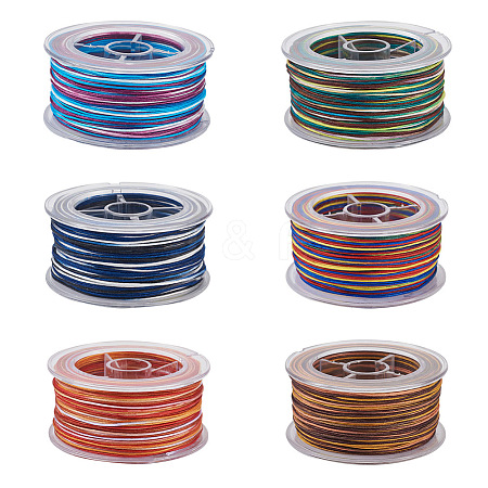 Elecrelive 6 Rolls 6 Colors Segment Dyed Polyester Thread OCOR-EL0001-01A-1