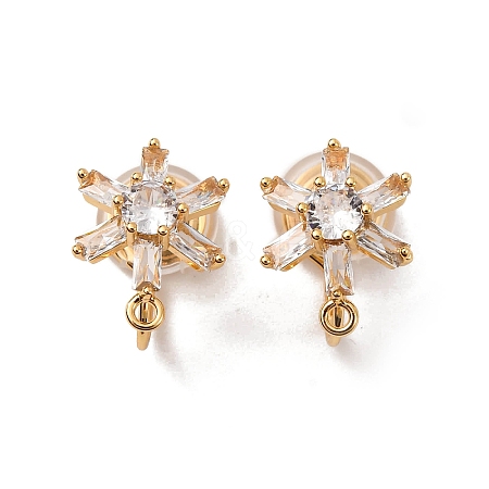 Brass Micro Pave Cubic Zirconia Ear Cuff Findings KK-F898-19A-G-1