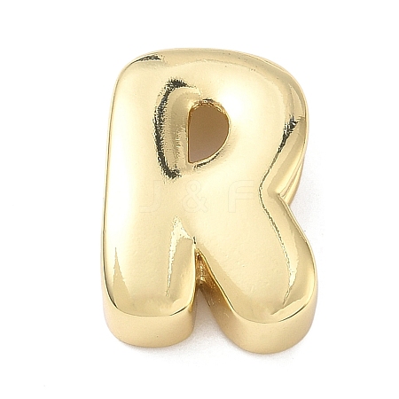 Brass Initial Beads KK-B167-27G-01R-1