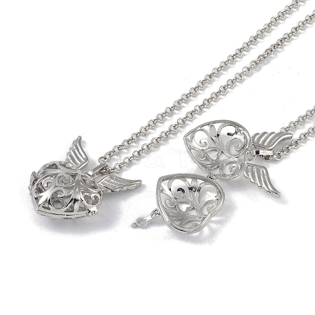 Brass Rhinestone Pendant Necklaces NJEW-G089-16H-P-1