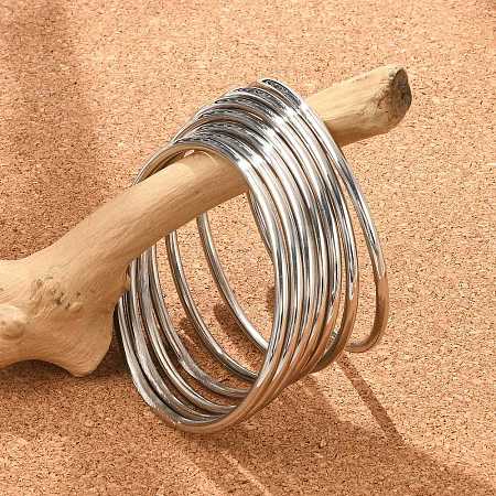 7Pcs 201 Stainless Steel Plain Bangle Sets for Women BJEW-L664-022A-P02-1
