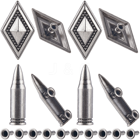 24Pcs 2 Colors Tibetan Style Alloy Buttons BUTT-GF0003-88-1