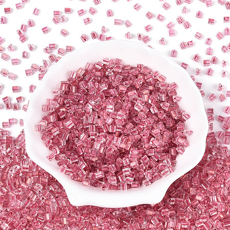 Transparent Inside Colours Glass Seed Beads SEED-T007-13F-1