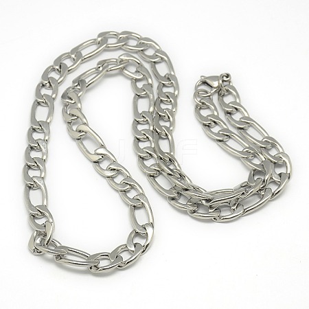 Tarnish Resistant Trendy Men's 201 Stainless Steel Mother-Son Chain Necklaces NJEW-L043C-41P-1
