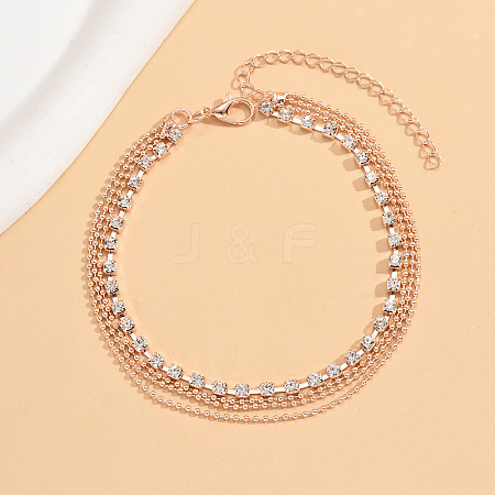 Alloy Rhinestone Multi-strand Anklets WG18F6C-05-1