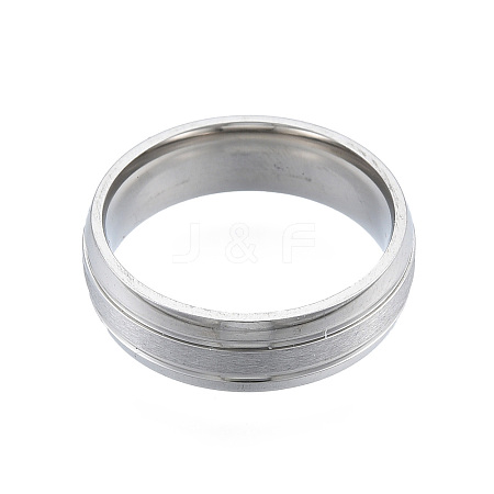 Non-Tarnish 201 Stainless Steel Grooved Plain Band Ring for Women RJEW-N043-07-1