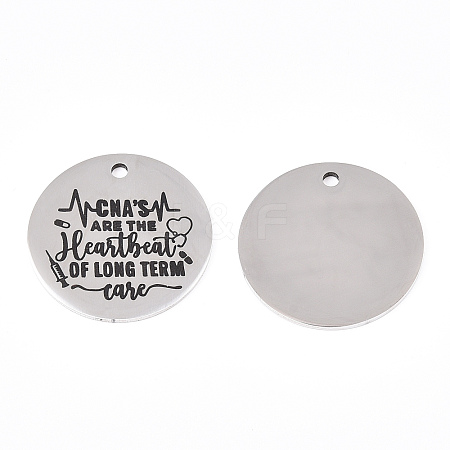 Non-Tarnish 201 Stainless Steel Pendants STAS-T064-38P-24-1