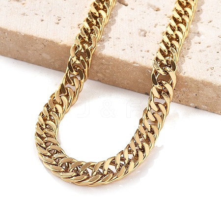 304 Stainless Steel Cuban Link Bracelets for Men Women BJEW-Q038-05G-1