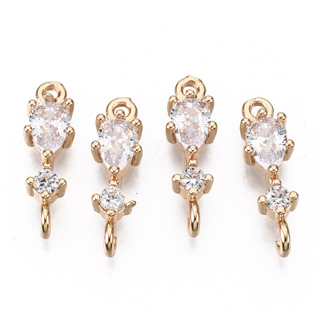 Brass Micro Pave Cubic Zirconia Links Connectors KK-R111-007-B01-1