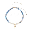 Mixed Stone Braided Bead Bracelets BJEW-JB12958-02-3
