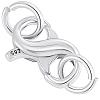 1Pc Sterling Silver Double Opening Lobster Claw Clasps STER-BBC0009-56B-1