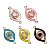 5Pcs 5 Colors Brass Micro Pave Clear Cubic Zirconia Links KK-SZ0001-75-1