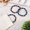 10MM Round Natural Tiger Eye & Obsidian & Evil Eye Bead Stretch Bracelets for Women Men BJEW-TA0001-19-7
