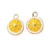 Fruits Style Eco-Friendly Rack Plating Brass Enamel Pendants KK-S507-07A-G-1