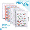 6 Sheets 6 Styles Mahjong Pattern Plastic Nail Art Stickers MRMJ-CA0001-59-2