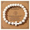 Natural White Turquoise Beads Stretch Bracelets for Women Men QT3282-10-1