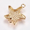 Brass Micro Pave Cubic Zirconia Links ZIRC-I018-10A-G-NR-2