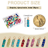 36Pcs 9 Colors Dyed Synthetic Imperial Jasper Copper Wire Wrapped Pendants PALLOY-FG00003-2