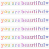 PVC You Are Beautiful Self Adhesive Car Stickers STIC-WH0013-10B-1