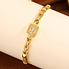 304 Stainless Steel Pave Clear Cubic Zirconia Hinded Bangles for Women WGD2A09-01-2