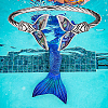 Mermaid Tail Alloy Enamel Cuff Bangle JB744A-6
