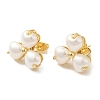 Clover ABS Imitation Pearl Studs Earrings EJEW-K289-05G-2