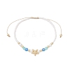 Starfish Natural Agate & Amazonite & Shell Pearl Beads Braided Bead Bracelets for Women BJEW-JB12765-01-2