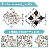 2 Pairs 2 Colors Glass Rhinestone Shoe Decorations AJEW-GO0001-88-2