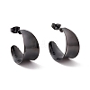 Ion Plating(IP) 304 Stainless Steel Chunky C-shape Stud Earrings EJEW-P198-09EB-1