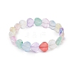 Heart Glass Beads Kids Bracelets BJEW-JB11319-2