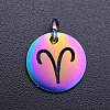 Rainbow Color Ion Plating(IP) 201 Stainless Steel Charms STAS-Q201-JN166-1-1