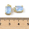 Brass Micro Pave Cubic Zirconia Charms with Glass Crystal KK-Q039-02G-3