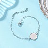 304 Stainless Steel Paperclip Chain Satellite Chain Bracelet Making BJEW-JB13073-02-1