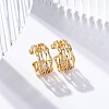 Rack Plating Brass Micro Pave Clear Cubic Zirconia Cuff Earrings for Women EJEW-C125-24G-G-1