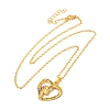 Colorful Rhinestone Heart with Unicorn Pandant Necklace with Cable Chains NJEW-K246-01G-1