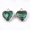 Electroplate Synthetic Malachite Pendants G-T112-03D-2