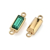 Birthstone 304 Stainless Steel Rhinestone Connector Charms STAS-L022-576G-03-2