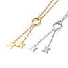 Vacuum Plating 304 Stainless Steel Star Pendant Lariat Necklaces NJEW-G125-06-1