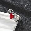 Heart with Wing Enamel Finger Rings RJEW-G337-05P-01-3