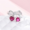 Brass Micro Pave Cubic Zirconia Cuff Rings for Women RJEW-A062-01P-5