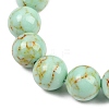 Synthetic Turquoise Beaded Stretch Bracelet BJEW-P208-08-12MM-01-2