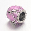 Barrel Large Hole Alloy Enamel European Beads MPDL-L013-10G-2