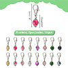 16Pcs 8 Colors Round Glass Pendant Stitch Markers HJEW-NB00046-2