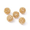 Rack Plating Brass Hollow Beads KK-P219-01A-G-3