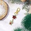 Christmas Theme Alloy Enamel with Rhinestone Pendant Decoration KEYC-JKC00977-02-2